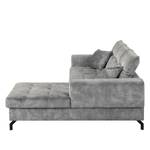 Ecksofa Atmore Samt - Grau - Longchair davorstehend rechts