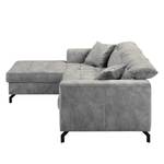 Ecksofa Atmore Samt - Grau - Longchair davorstehend links