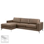 Ecksofa Denny I Antiklederlook - Latte Macchiato - Longchair davorstehend links