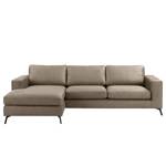 Ecksofa Denny I Antiklederlook - Taupe - Longchair davorstehend links