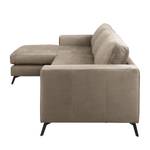 Ecksofa Denny I Antiklederlook - Taupe - Longchair davorstehend links