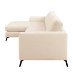 Ecksofa Denny II Webstoff - Creme - Longchair davorstehend links