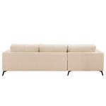 Ecksofa Denny II Webstoff - Creme - Longchair davorstehend links