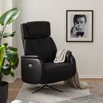 Relaxfauteuil Baroda echt leer/kunstleer - zwart