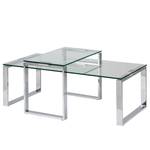 Couchtisch Unnau I (2-teilig) Glas / Metall - Chrom