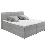 Letto imbottito Lofou Con contenitori - Color grigio chiaro - 180 x 200cm