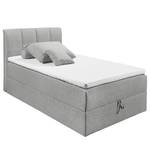 Letto imbottito Lofou Con contenitori - Color grigio chiaro - 120 x 200cm