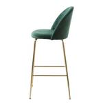 Chaises de bar Jobos (lot de 2) Velours / Métal - Doré - Vert foncé