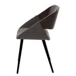 Gestoffeerde stoel Zempin geweven stof/metaal - walnotenhouten look - Donkergrijs