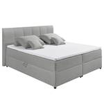 Letto imbottito Lofou Con contenitori - Color grigio chiaro - 160 x 200cm