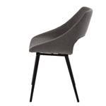 Chaises capitonnées Hardy (lot de 2) Tissu / Métal - Noir - Gris foncé