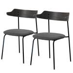 Eetkamerstoelen Ophir (set van 2) geweven stof/metaal - Zwart eikenhouten look/Grijs