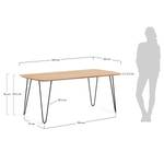 Eettafel Bovey massief acaciahout/ijzer - zwart - 160 x 90 cm