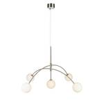 LED-hanglamp Heaven melkglas/roestvrij staal - 5 lichtbronnen - Zilver