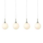 LED-hanglamp Quattro IV melkglas/staal - 4 lichtbronnen