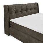 Lit boxspring Bellview Avec tête de lit - Expresso - 180 x 200cm