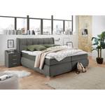 Lit boxspring Bellview Avec tête de lit - Anthracite - 180 x 200cm