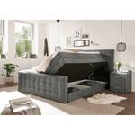 Lit boxspring Bellwood Avec tête de lit - Microfibre Salvo: Anthracite - 160 x 200cm