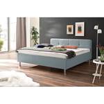 Gestoffeerd bed Amelie Ijsblauw - 180 x 200cm - Chroomkleurig glanzend