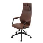 Chaise de bureau Byram Microfibre / Métal - Marron vintage / Noir mat