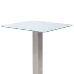 Table haute Zilker II Verre sécurité / Acier inoxydable - Acier inoxydable - Blanc mat