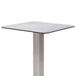 Table haute Zilker II Verre sécurité / Acier inoxydable - Acier inoxydable - Gris clair