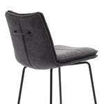 Chaise de bar Hesket (lot de 2) Chenille / Acier - Noir mat - Anthracite