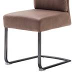 Chaises cantilever Redan (lot de 2) Microfibre / Acier - Marron vintage - Noir