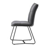 Chaises Hesket (lot de 2) Chenille / Acier - Anthracite - Noir