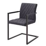 Fauteuil Finga IV Gris - Métal - Cuir synthétique - 54 x 86 x 63 cm