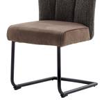 Chaises Arleta (lot de 2) Tissu structuré et microfibre / Métal - Cappuccino vintage - Anthracite