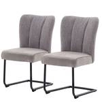 Chaises Arleta (lot de 2) Tissu structuré et microfibre / Métal - Gris vintage - Gris