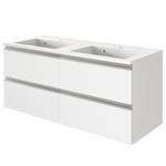 Meuble vasque Dante Avec vasque en fonte minérale - Blanc - Largeur : 120 cm