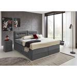 Lit boxspring Barryville Avec tête de lit et 2 coussins - Gris clair