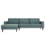 Ecksofa Neo14 I Flachgewebe - Blaugrau - Longchair davorstehend links