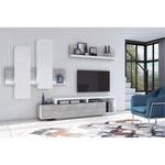 Tv-meubel Littor wit/betonnen look - Wit/Concrete look