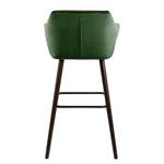 Chaises de bar Nicholas IV (lot de 2) Velours / Chêne massif - Vert sapin / brun foncé