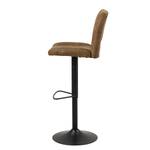 Chaises de bar Selina - Lot de 2 Microfibre / Métal - Marron vintage / Noir mat - Microfibre Prema: Marron