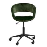 Chaise de bureau Buggio Velours/ Métal - Vert sapin / Noir - Vert foncé