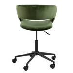 Chaise de bureau Buggio Velours/ Métal - Vert sapin / Noir - Vert foncé