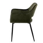 Chaises à accoudoirs Rivanna Velours/ Métal - Vert olive / Noir - Vert olive - Lot de 2