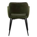 Chaises à accoudoirs Rivanna Velours/ Métal - Vert olive / Noir - Vert olive - Lot de 2