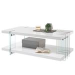 Table basse Huson Verre - Blanc brillant