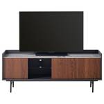 Meuble TV Darby Placage en bois véritable - Noyer / Gris mat