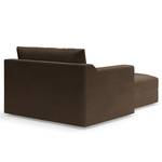 Chaise longue Dixwell Geweven stof Palila: Espresso - Armleuning vooraanzicht links