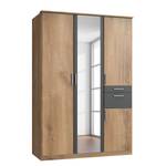 Draaideurkast Koblenz I incl. vak voor accessoires - Eiken planken look - Breedte: 135 cm