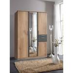 Armoire Koblenz I Avec compartiment pour accessoires - Imitation chêne parqueté - Largeur : 135 cm