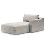 Ecksofa Dixwell mit Longchair Webstoff Palila: Granit - Longchair davorstehend rechts