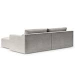 Ecksofa Dixwell mit Longchair Webstoff Palila: Granit - Longchair davorstehend rechts