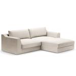 Divano con chaise longue Dixwell Tessuto Palila: grigio chiaro - Longchair preimpostata a destra